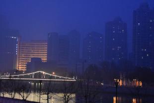 The city of Tianjin at night 